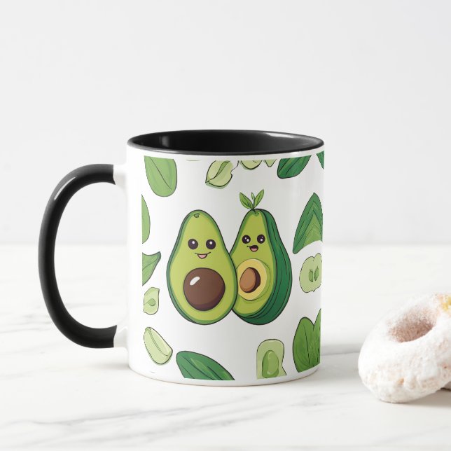 Caneca Capa de telefone de Casal Avocado | Funny Kawaii F (Com Donut)