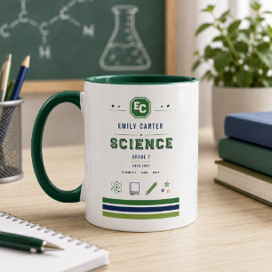 Caneca Capa Personalizada de Escola de Ciências Verde-Nav