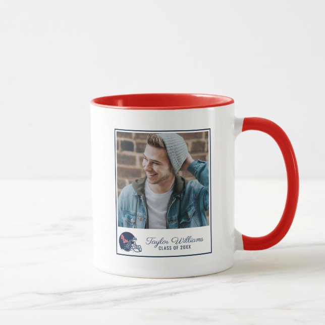 Caneca Capacete Ole Miss Futebol | Azul escuro (Direita)