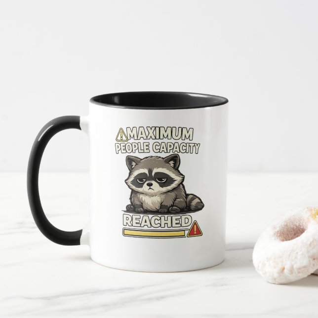 Caneca Capacidade Máxima de Pessoas Atingida Guaxinim Eng (Com Donut)
