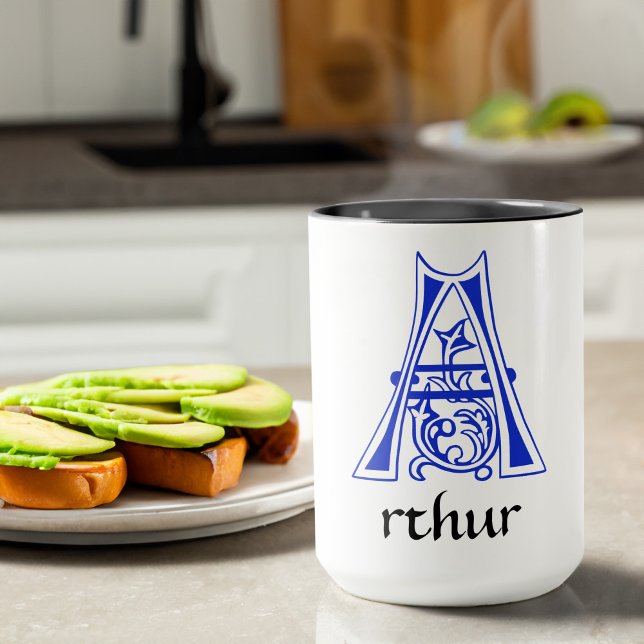 Caneca Capital Decorativo Botânico Medieval A Mug (Criador carregado)