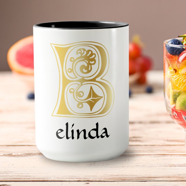 Caneca Capital Decorativo Botânico Medieval B (Criador carregado)