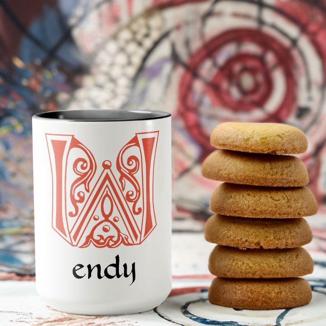 Caneca Capital Decorativo Botânico Medieval W (Criador carregado)