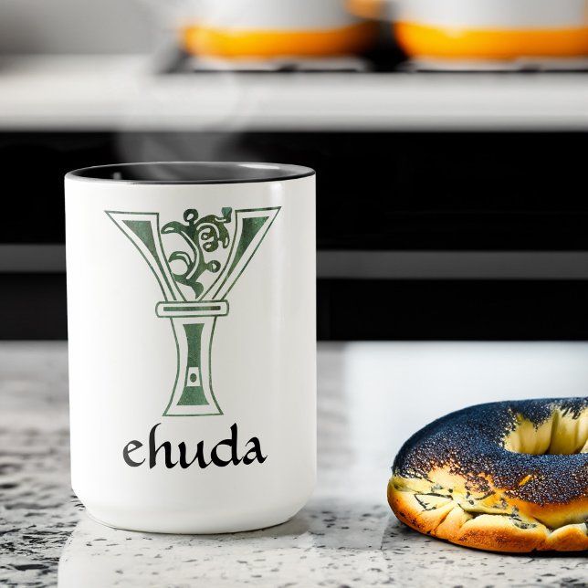 Caneca Capital Decorativo Botânico Medieval Y (Criador carregado)