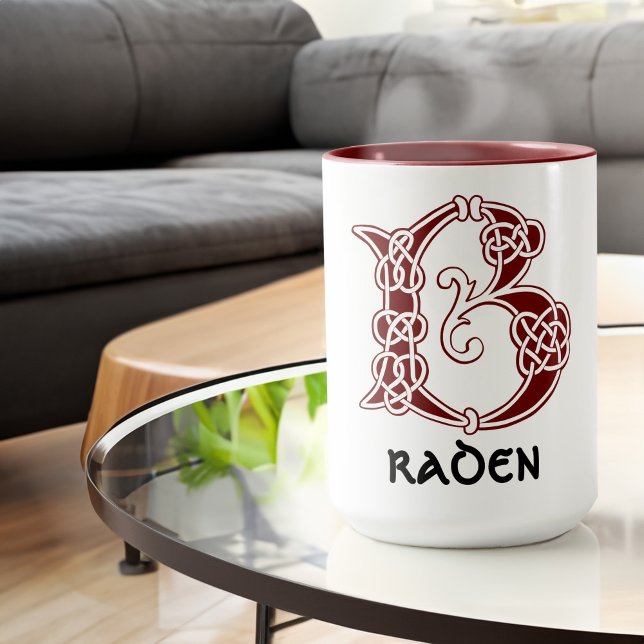 Caneca Capital Decorativo do Nó Celta do século XVI B (Criador carregado)