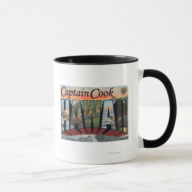 Caneca Capitão Cook, Havaí - Cenas com Letras Grandes (Direita)
