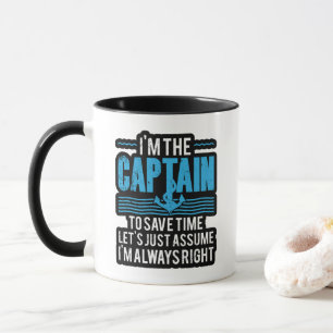 Caneca Capitão de Barco Engraçado Supõe que Estou Sempre