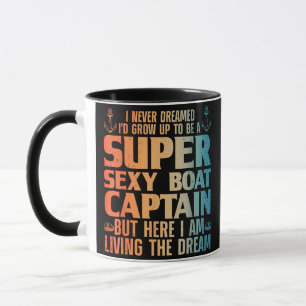Caneca Capitão de Barco Legal Para Homens Mulheres Vela P
