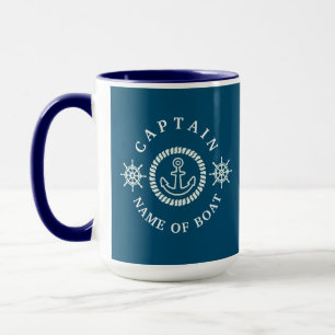 Caneca Capitão/Nome de Barco Náutico Personalizado