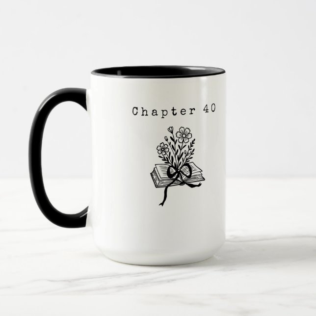 Caneca Capítulo 40 Coquette Livro Flores Silvestres Preto (Esquerda)