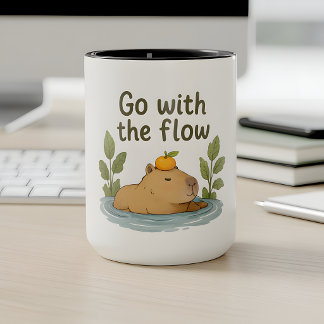 Caneca Capivara Go With the Flow – Fofa Relaxada