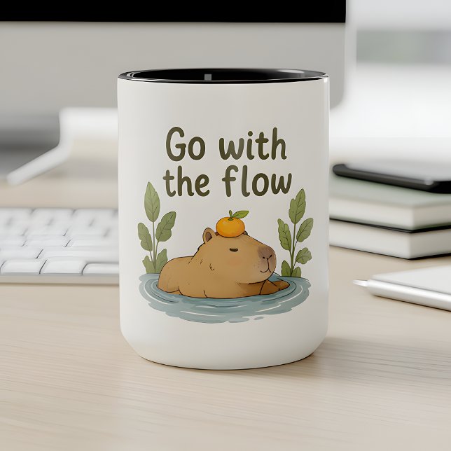 Caneca Capivara Go With the Flow – Fofa Relaxada  (Criador carregado)