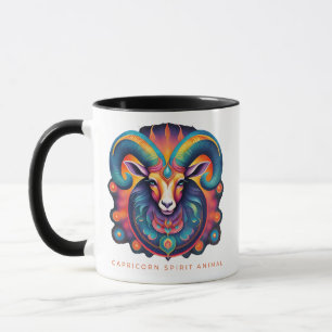 Caneca Capricórnio Espírito Animal Montanha Cara