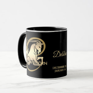 Caneca Capricórnio ♑ Sinal de Aniversário Zodiac / Pr