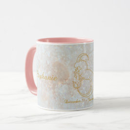 Caneca Capricórnio - Sinal Zodiac - Estrela - Letra Monog