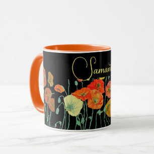 Caneca Cápsulas de cor laranja e preta