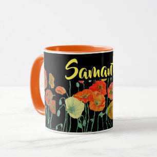 Caneca Cápsulas de cor laranja e preta