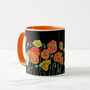 Caneca Cápsulas de cor laranja e preta