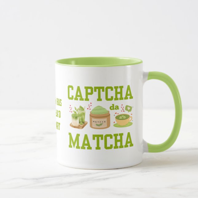 Caneca CAPTCHA DA MATCHA Diversão Latino Drinker (Direita)