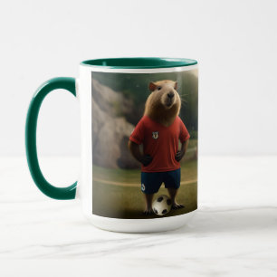 Caneca "Capybara com Ponta de Goal: A Estrela de Futebol 