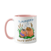caneca capybara engraçada e preguiçosa