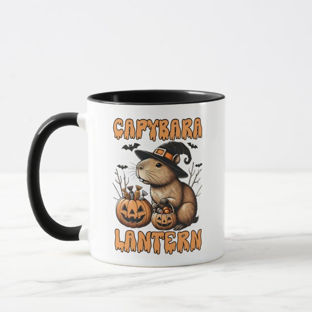 Caneca Capybara Lanterna Halloween (Esquerda)
