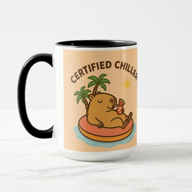 Caneca Capybara Summer Vibes - Piscina Chill Float Waterm (Esquerda)
