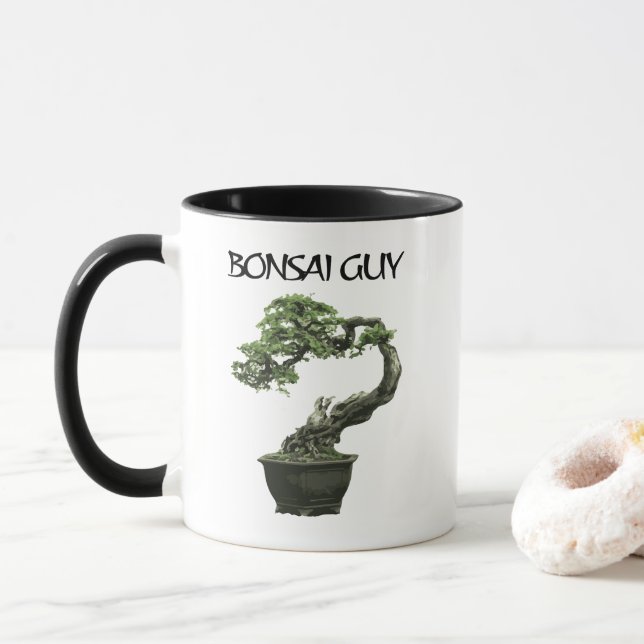 Caneca Cara Bonsai citação engraçada para amantes bonsai (Com Donut)