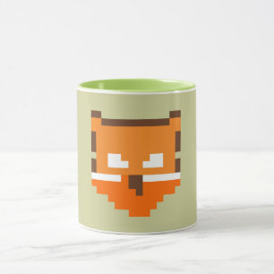 Caneca Cara de raposa pixelada fofa