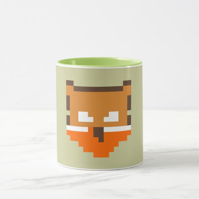 Caneca Cara de raposa pixelada fofa (Centro)