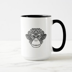 Caneca Cara do Doodle do macaco