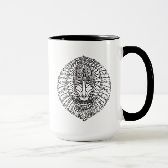Caneca Cara inspirada do babuíno (Direita)