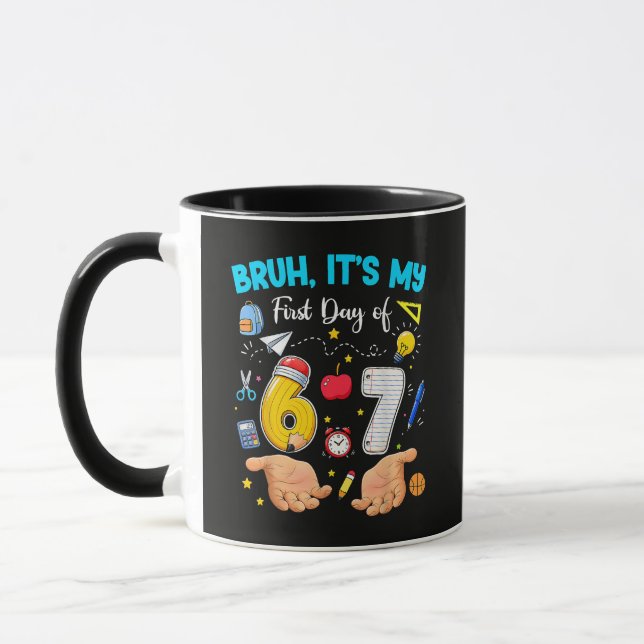 Caneca Caraça É Meu Primeiro Dia de Volta às Aulas (Esquerda)