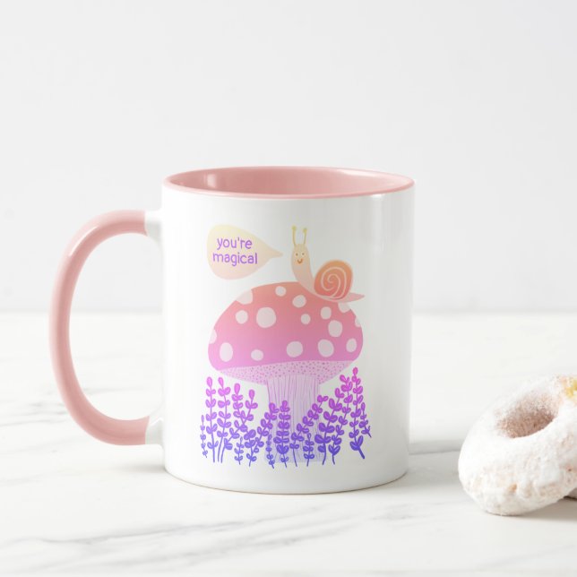 Caneca Caracol Whimsical em Magical Mushroom CUSTOM (Com Donut)