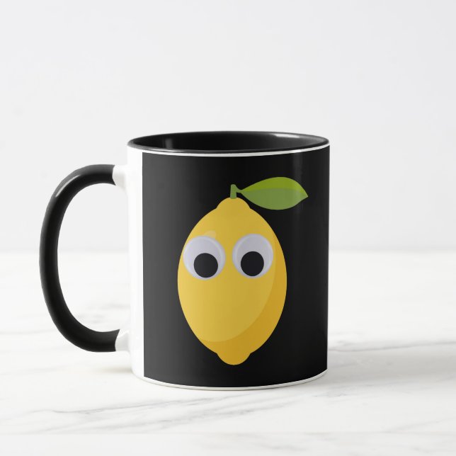 Caneca Caractere Limão Bonito com Olhos Googados (Esquerda)