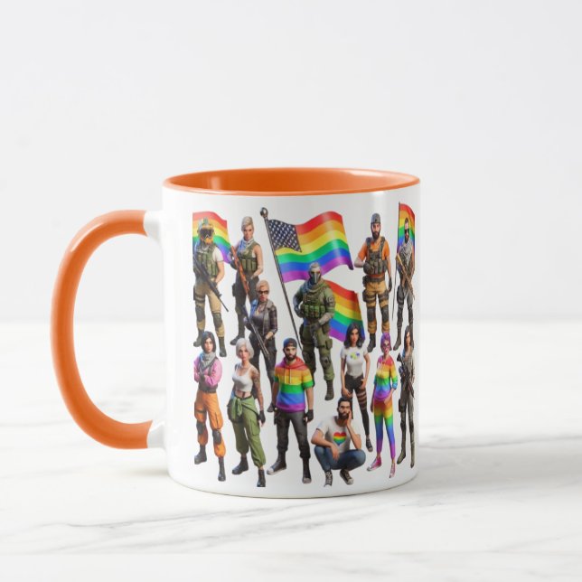 Caneca Caracteres do Orador de Orgulho: Ilustrações de jo (Esquerda)