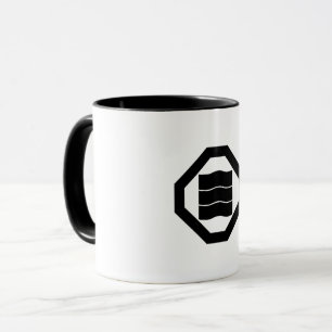 Caneca Caracteres Kanji em forma de onda para três em Osh