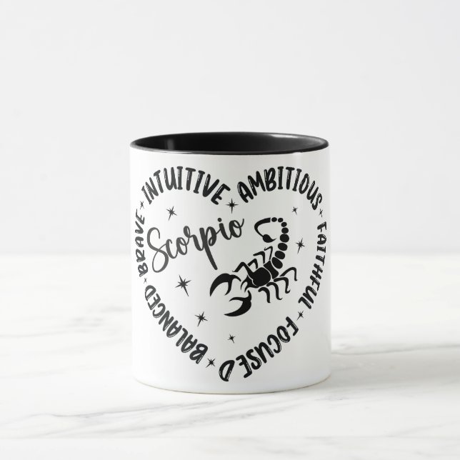 Caneca Características do Sinal de Astrologia Zodíaca Cut (Centro)