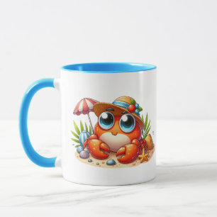 Caneca Caranguejo de praia bonito adiciona monograma
