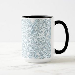 Caneca Caranguejo e erva-do-mar, verão costeiro em branco