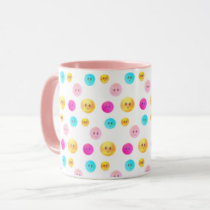 Caneca Caras Felizes Multicoloridas Modernas e Fof