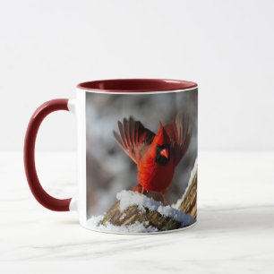 Caneca Cardeal Vermelho na Neve