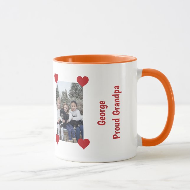 Caneca Cardíaco Orgulhoso Vovô Amor Personalizar Fotos No (Direita)