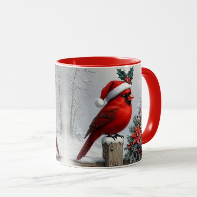 Caneca Cardinal Christmas Mug Sublimation Design (Frente Esquerda)