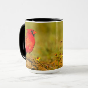 Caneca Cardinal macho em tronco