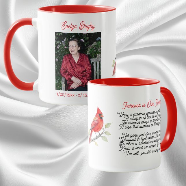 Caneca Cardinal Poem Memorial Keepsake  (Criador carregado)