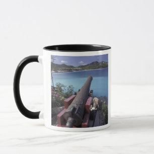 Caneca CARIBE, St. Barts, canhão apontado para a Baía de