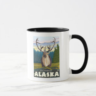 Caneca Caribu no selvagem - Anchorage, Alaska