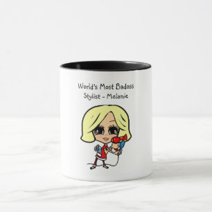 Caneca Caricatura de Lista de Cabelos Loiros Personalizad