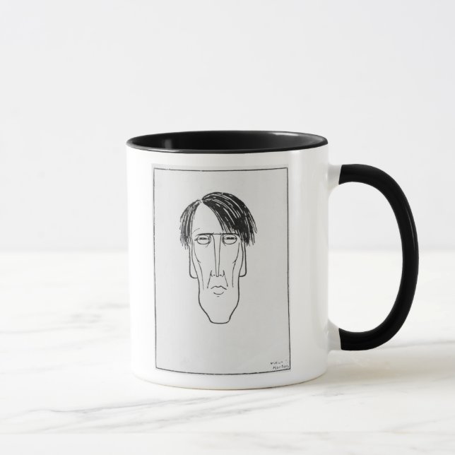 Caneca Caricatura de W.B. Yeats, 1898 (Direita)